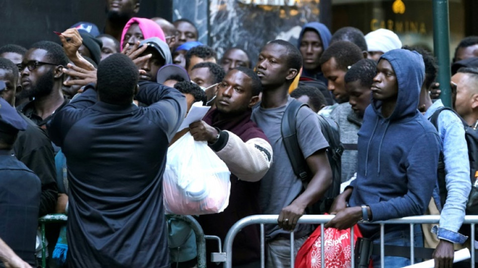 Migrants sleep outside as New York mayor says city is full