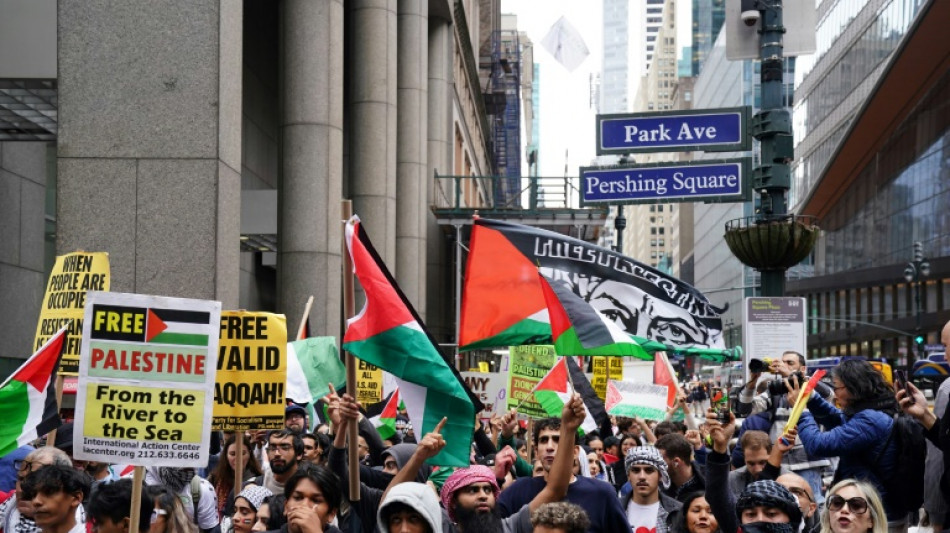 Pro-pal&auml;stinensische Demonstration und Solidarit&auml;tskundgebung mit Israel in New York