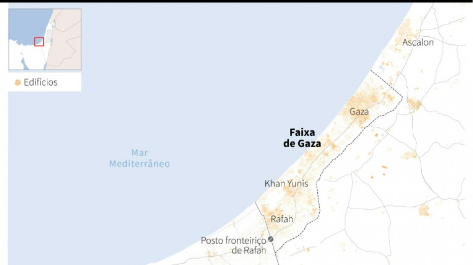 Ajuda humanit&aacute;ria aguarda na passagem de Rafah, entre Egito e Gaza