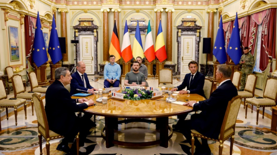 L&iacute;deres de Alemania, Francia e Italia visitan Ucrania para mostrar su apoyo conjunto
