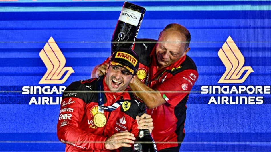 Ferrari's Sainz wins Singapore GP to end Verstappen's win streak