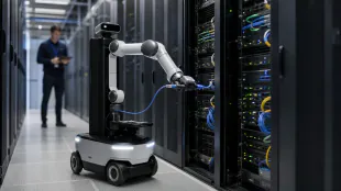 Meta tests robots for cabling, server resets and maintenance inside data centers