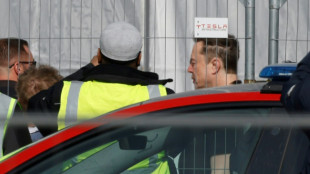 Elon Musk en visite &agrave; l'usine Tesla de Berlin apr&egrave;s son sabotage